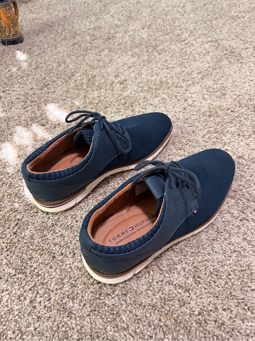 Tommy Hilfiger Men's Navy Knit Derby Casual Lace-Up Shoes